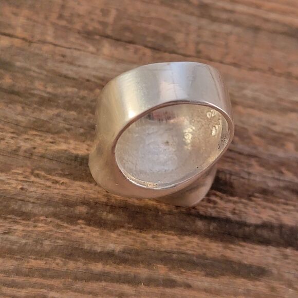 Sterling Contemporary Sculptural Waves Statement Ring - Picture 8 of 13